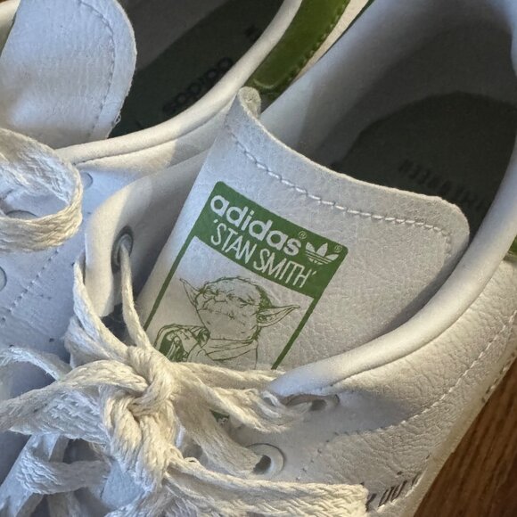 Adidas Stan Smith Yoda Primegreen White Green Sneakers Mens 8.5 Lace-Up - Picture 9 of 16